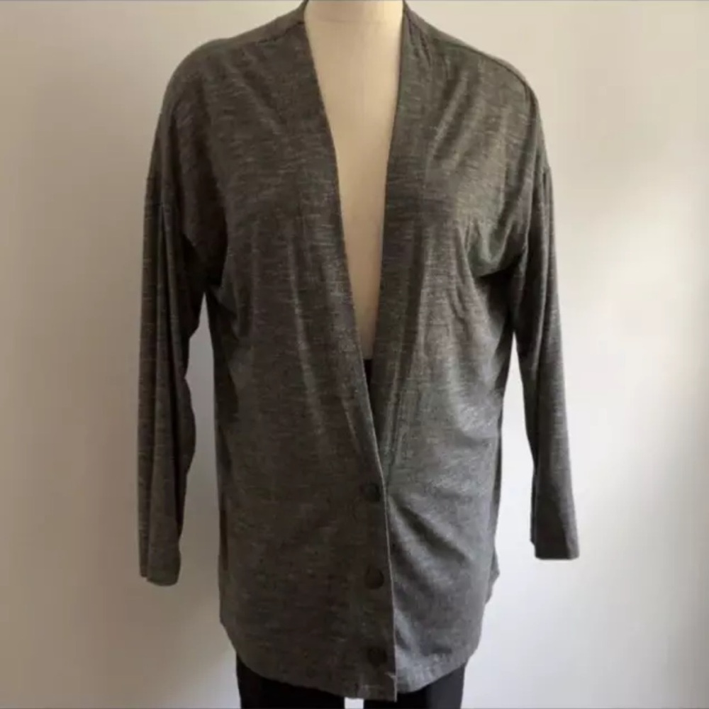 Anthropologie Tunic Cardigan XL Dolan Gray Light Cozy Office Academia Summer